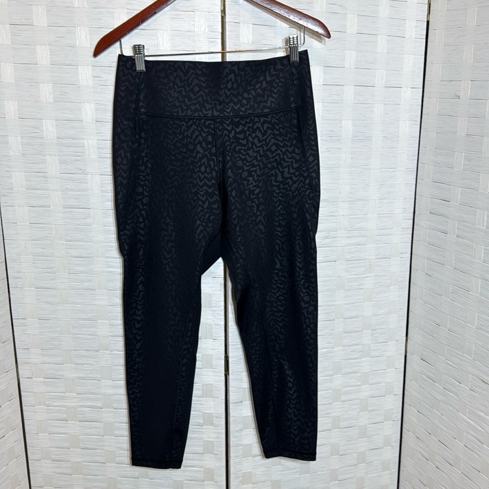 GapFit‎ Recycled Power Black Printed Full Length Leggings Size Large